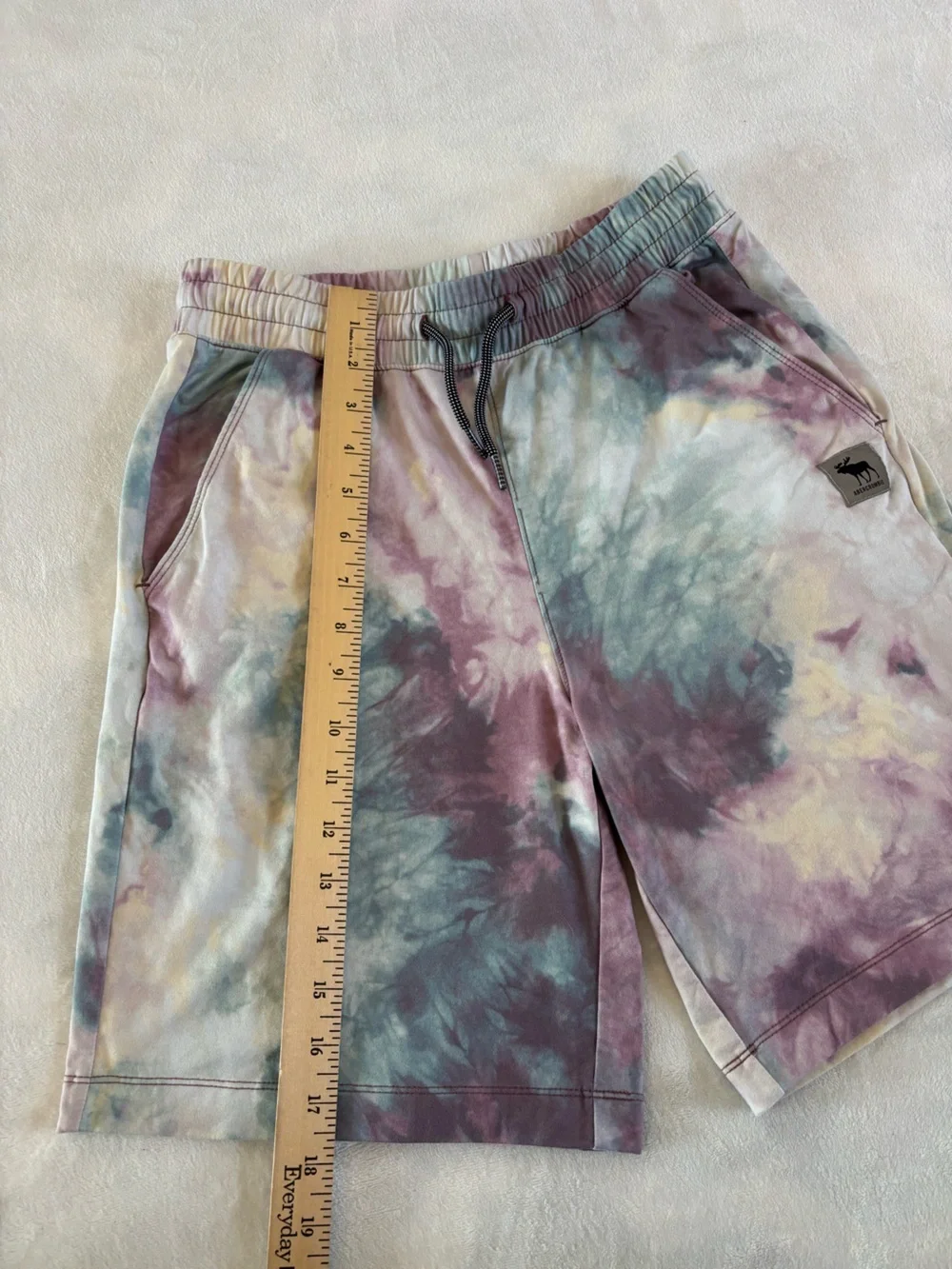 Abercrombie Kids 13/14 (XL) Active Shorts Purple Multi Tie Dye Athleisure Fleece